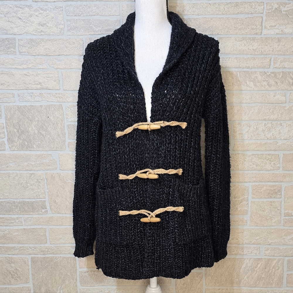 Denim & Supply Ralph Lauren Chunky Hand Knit Shawl Collar Toggle Cardigan